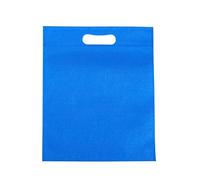 HERCHR 50 Uds. Bolsa de mano reutilizable no tejida para fiesta, bolsa de mano troquelada, bolsa de regalo con asas coloridas, bolsas de regalo a granel para recuerdo de boda/regalo/fiesta(Azul)