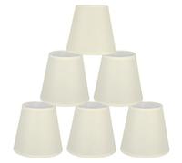 HERCHR 6Pcs Chandelier Fabric Lamps Cover,Clip On Candle Lampshade Decoration for Ceiling Pendant Light Lamp Shades for Table Lamps White