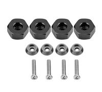 HERCHR Adaptador Hex de RC, Adaptador de Cubo Hexadecimal de Aleación de 5 mm a 12 mm con Accesorios de Actualización de Locknut para WPL 1634 RC RC (Negro)