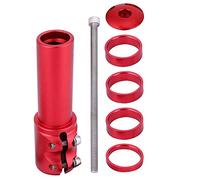 HERCHR Bike Saller Riser Extender Aluminum Aluminum Bicycle Bifury Manillar Adaptador de vástago para 1-1/8 28.6 mm de Horquilla Negra (Rojo)