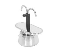 HERCHR Cafetera Moka de acero inoxidable, cafetera espresso, cafetera Moka de doble tubo de 100ml, cafetera italiana y taza de café expreso cubano con colador para café