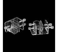 HERCHR Clip de Montaje de Tubería de Agua de Tanque de Peces, 2 Piezas de Acrílico Transparente Acuario Tubería de Agua Manguera Clip de Fijación Soporte de Abrazadera de Tubo para Peceras y Acuarios