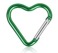 HERCHR Clip De Mosquetón, Hebilla En Forma De Corazón Clip De Seguridad De Aleación De Aluminio Hebilla Colgante para Acampar Clip De Cadena De Botella De Agua para Senderismo Escalada Camping(Green)