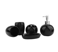 Herchr Conjunto De Accesorios De Baño De 5 Piezas, Dispensador De Jabón De Cerámica, Soporte De Cepillo De Dientes, 2 Copa De Dientes para Una Encimera Decorativa Y Regalo De Inauguración De La Casa