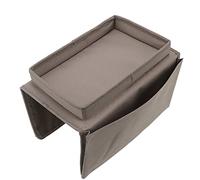 HERCHR Couch Caddy Sillón Caddy, Soporte de Control Remoto Caddy para sofá Organizador de sofá con Bolsillos Laterales, Soporte de Almacenamiento de Brazo Plegable para Bandeja de sofá(café)