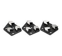 HERCHR Disco de pulido para piso de concreto de 3 piezas, amoladora de diamante trapezoidal de 16# 3 dientes Disco de pulido de diamante Herramienta de pulido de bajo ruido para la