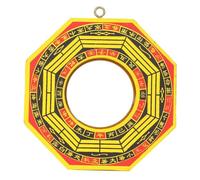 HERCHR Espejo Bagua de Madera Feng Shui, Espejo Taoísta de Protección Cóncavo o Convexo para el Hogar Atrae Energía Positiva, Riqueza y Suerte (4" Convexo)