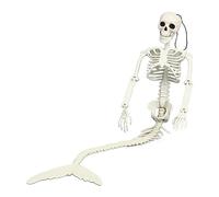 HERCHR Esqueleto, Esqueleto de Sirena, decoración de Halloween, Esqueletos de tamaño Sirena de Sirena Decoraciones al Aire Libre móviles móviles Esqueletos de Cuerpo Completo