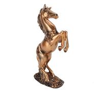 HERCHR Estatua de Caballo de pie Estatua de Resina, Estilo Europeo Escultura decoración Animal, Oro Blanco Cobre Acabado Feng Shui Ornamento para la estantería de Escritorio de la Oficina en el hogar