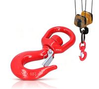 HERCHR Gancho Giratorio, Capacidad De 1T Gancho De Ojo Giratorio De Servicio Pesado Gancho De Eslinga De Ojo Giratorio Gancho De Elevación Gancho De Elevación Rojo para Equipos Eléctricos, Maquinaria