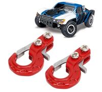 HERCHR Ganchos de Remolque RC, 2 Piezas Ganchos de Remolque de Cabrestante RC Grillete de Remolque de Aleación de Aluminio RC Racing Cuerda de Tracción Gancho Hebilla Accesorios de (Rojo)