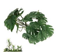 HERCHR Hoja de Tortuga, Plantas Falsas de Reptiles Decoración de Hojas de Plástico de Palma Artificial con Ventosa para Acuario de Tortugas Reptiles 25 x 25 cm/9,8 x 9,8 Pulgadas