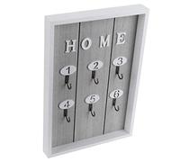 HERCHR Llavero para pared decorativo, colgador de llaves de madera para el hogar, 20 x 30 cm(Gris)