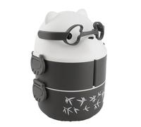 HERCHR Lunch Box Kids, Applyable de 2 capas Container Box Box Forma Bear Forma Portable Reutilizable 8.1x6.1in Contenedor de alimentos a prueba de fugas para el trabajo escolar acampando (Gris)