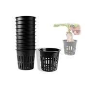 HERCHR Macetas de Red de 10 Piezas de 4 Pulgadas para hidroponía, macetas de Malla para Plantas, macetas de Red para hidroponía, 4.25 x 3.85 Pulgadas(Black)