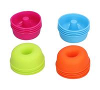 HERCHR Molde de donut de silicona de 16 piezas, sartenes de donut de silicona para hornear tazas de hornear reutilizables de donut redonda antiadherente para cocina del hogar