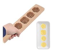 HERCHR Molde De Madera Para Pastel De Luna, Repostería Tartas Otoño Molde, Diseño De Flores Molde De Pastel De Luna, Verdes Judías Mollete Hornear Molde para Magdalenas, Galletas, Chocolate(1#)
