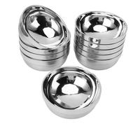 HERCHR Paquete de 10 Tazones para Aperitivos de Acero Inoxidable Platos para Salsa de Acero Inoxidable de 5,7 × 2,6 pulgadas Platillos Individuales Tazón Redondo Platos para Servir de