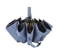 HERCHR Paraguas plegable con apertura y cierre automáticos, compacto, automático, con un solo botón, resistente al viento, ligero y portátil, para hombre y mujer, color azul