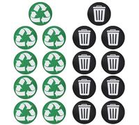 HERCHR Pegatinas de Reciclaje y Basura, Impermeable Autoadhesivo Pegatinas para la gestión de residuos, calcomanía de Basura y Reciclaje de PVC con Logotipo Redondo para Cocina, Oficina