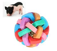 HERCHR Pelota Colorida para Mascotas TPR con Campana, Paquete de 2 Pelotas interactivas para con Campana integrada, Juguete chirriante para Mascotas de Interior, Gatos y (Pequeña)