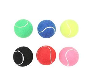 HERCHR Pelotas de Entrenamiento de Tenis para Principiantes, Pelota de Tenis de práctica de Alta Elasticidad, Colores Vibrantes, Ideales para Buscar, Masticar y Jugar, 6 uds.