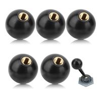 HERCHR Perilla De Bola Roscada Hembra M10, 5 Piezas 35mm Perilla De Palanca De Bola De Plástico De Reemplazo De Manija De Máquina De Tractor De Torno para Máquinas Herramientas Aplicables(Negro)