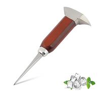 HERCHR Pico de Hielo de Acero Inoxidable de 17cm con Mango de Madera de Seguridad