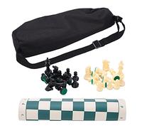 HERCHR Portable Chess Set, Folding Roll up Chess Game Sets with Storage Bag for Beginner, Adults, Youth