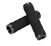 HERCHR Puños de Manillar de Bicicleta, cómodos, de Espuma y Esponja, con un Solo Cierre, Antideslizantes y amortiguadores, para Bicicleta de montaña, Carretera y Scooter. (Negro)