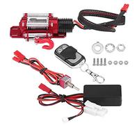 HERCHR RC Car Winch, 1/10 Scale RC Winch Metal Steel RC Crawler Winch RC Model Vehicle Winch con Control Remoto para Axial SCX10 Cars