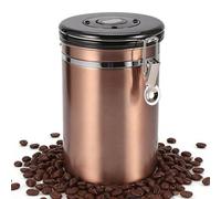 HERCHR Recipiente de acero inoxidable para café, recipientes herméticos para almacenamiento de alimentos de 50,7 oz, recipientes de cocina para harina de té, azúcar, granos de café(bronce rojo)