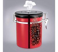 HERCHR Recipiente de acero inoxidable para café, recipientes herméticos para almacenamiento de alimentos de 50,7 oz, recipientes de cocina para harina de té, azúcar, granos de café(rojo)