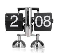 HERCHR Reloj De Escritorio con Tapa, Reloj Mecánico Retro Abatible hacia Abajo, Cambio De Página Automático, Relojes De Cuarzo, Reloj Digital con Engranaje Interno