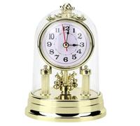 HERCHR Reloj De Mesa Retro Redondo Sin Tictac, con Alarma Silenciosa Y Cubierta Transparente. Reloj De Mesa Vintage De Estilo Retro Europeo, Alimentado por Pilas, Ideal para El Salón
