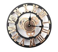 HERCHR Reloj de Pared Grande 3D, Relojes de Granja rústicos industriales Vintage de 12/23/32 Pulgadas con Engranajes móviles para decoración de Sala de Estar y Dormitorio (batería no (30cm)