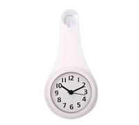 HERCHR Reloj de Pared pequeño, Reloj de baño Resistente al Agua con Gancho para baño, Cocina, Dormitorio(White)