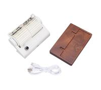 HERCHR Reloj Digital Retro abatible hacia Abajo, Relojes automáticos de Giro de página, Funciona con Pilas, Reloj con Engranaje Interno con Base de Madera para Sala de Estar, Oficina, (White)