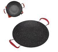 HERCHR Sartén para parrilla redonda, 30/34/38 cm, plancha para barbacoa redonda, sartén antiadherente, sartén para asar, almohadilla para sartén, Compatible con estufa de gas de (34cm)