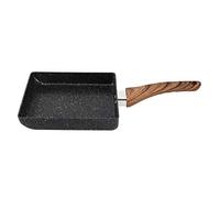 HERCHR Sartén para Tamagoyaki Aluminio con Mango de madera, sartén cuadrada japonesa, Crepe pan, Sartén de Aluminio Antiadherente para Freír para tortilla de huevo enrollada