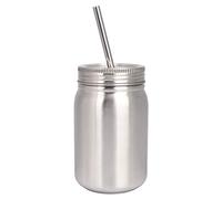 HERCHR Tarro de albañil con aislamiento de acero inoxidable, tarros de albañil con tapa y copa de vino sin tallo de paja para tazas de viaje, 700 ml