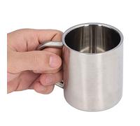 HERCHR Taza de café de acero inoxidable con asa, tazas de camping de doble pared, taza de café de viaje con aislamiento de metal, tazas irrompibles, mantiene caliente el café/té, 220 ml