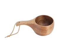 HERCHR Taza de madera para acampar, 220 ml, portátil, con aislamiento térmico, con agarre cómodo, ideal para el hogar, actividades al aire libre, viajes, acampadas y senderismo (Mango fino)