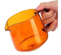 HERCHR Tazas de café de vidrio de 550 ml, tazas de café con leche, tazas de café expreso con asa, taza para beber para café con leche, capuchino, chocolate caliente, té y jugo(Ámbar)