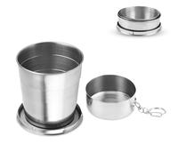 HERCHR Vaso Plegable, Taza Escalada, Taza Plegable De Acero Inoxidable, Taza Telescópica Retráctil Al Aire Libre,Taza De Camping Reutilizable Para Senderismo, Picnic