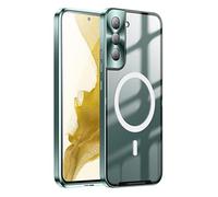 HERCN Metal Protective Case for Samsung Galaxy S22 5G 6.1"; Ring MagSafe Magnet - Wireless Charging - Aviation Aluminum Metal Protective Bumper Designed - Built-in Camera Lens Film - Slim (Green)