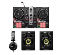 Hercules DJ Kit de aprendizaje MK II que incluye el controlador DJ Inpulse 200 MK II, auriculares HD45 y altavoces DJ Monitor 32