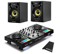 Hercules DJControl Inpulse 500 - Controlador USB para DJ (2 cubiertas, edición plateada, con 42 cajas y paño keepdrum)