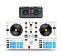 Hercules DJControl Mix - Controladora DJ Inalámbrica Bluetooth para Smartphone (iOS y Android, Algoriddim djay Incluido, Portátil, 2 Decks con 8 Pads) Blanco