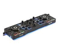 Hercules DJControl Starlight - Controladora DJ USB portatil de 2 pistas y 8 Pads, software Serato DJ Lite, para PC y MAC